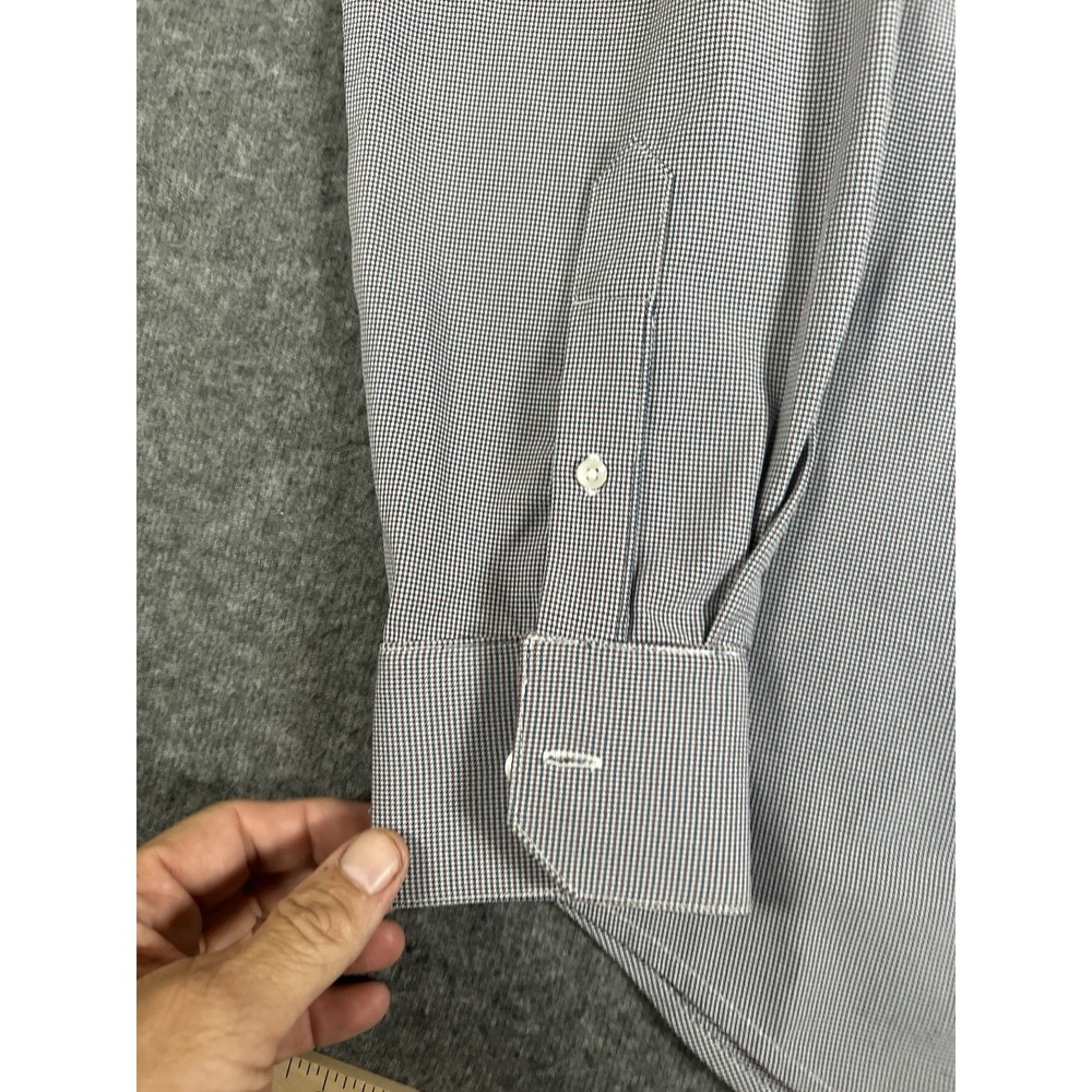 Mizzen Main Performance Shirt Mens M Gray Multicolor Checks Trim Fit‎ Medium LS - Picture 5 of 8